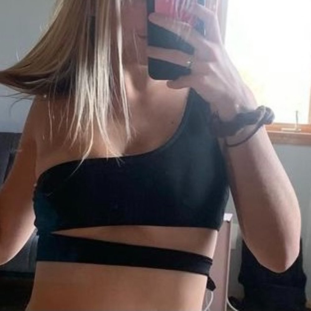 Black SHEIN One Shoulder Bikini